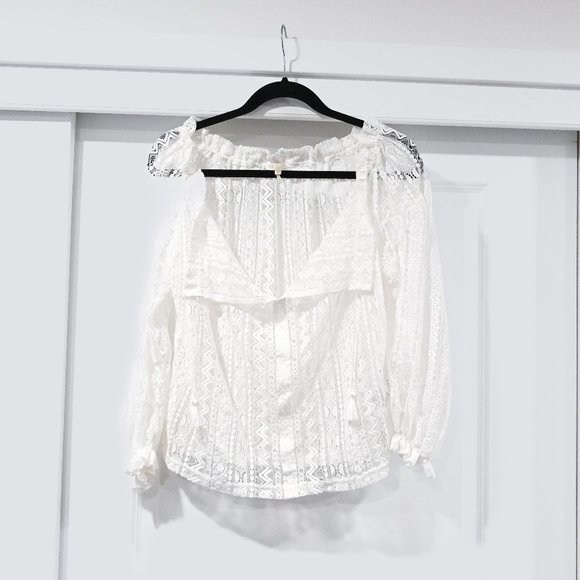 Maje Small Lace Peasant Style Blouse | Size 1 / Small - Picture 1 of 8